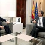 Rajoy, hoy, en su entrevista con Zapatero