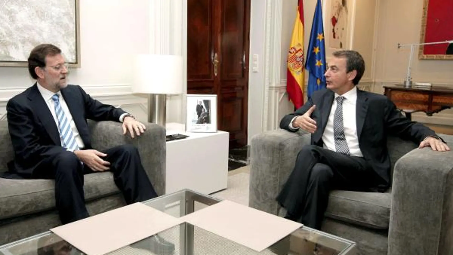 Rajoy, hoy, en su entrevista con Zapatero