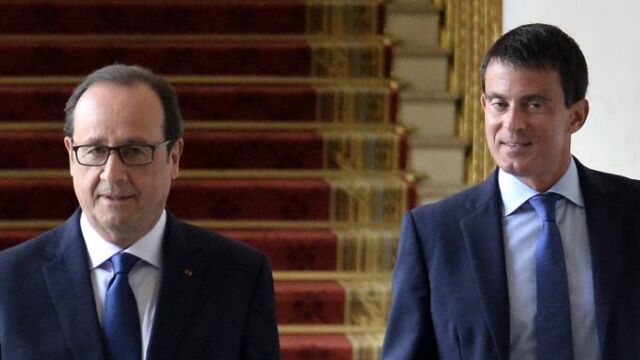 Francois Hollande y Manuel Valls se dirigen a su primer consejo de ministros del nuevo Ejecutivo