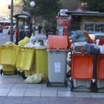 Imagen de una huelga de recogida de basuras en Madrid.