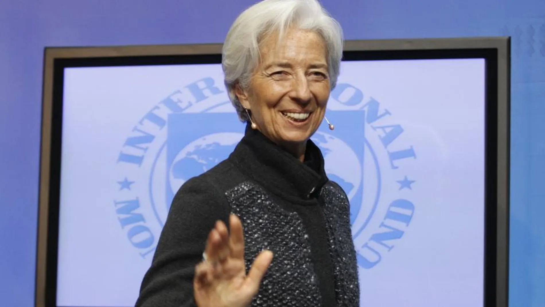 La directora gerente del Fondo Monetario Internacional (FMI), Christine Lagarde, en una conferencia hoy en Dublín