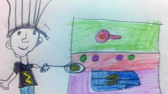 Jugar a las cocinitas ya no es sólo cosa de chicas como refleja Inés Cordero, de 7 años, en su dibujo