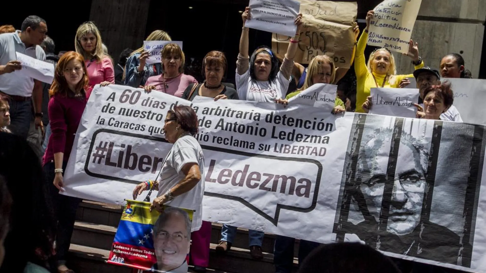 Manifestación para pedir la libertad del líder opositor