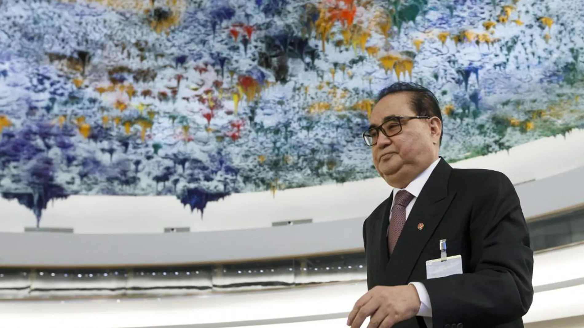 El ministro de Exteriores de Corea del Norte, Ri Su Yong participa en la reunión de Alto Nivel durante el Consejo de Derechos Humanos de la ONU