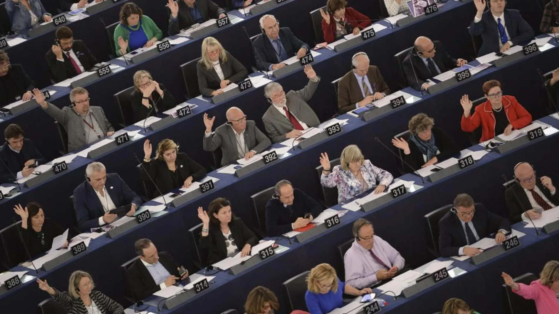 Votación en el Pleno del Parlamento Europeo, ayer martes
