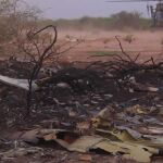 Imagen de restos del avión siniestrado