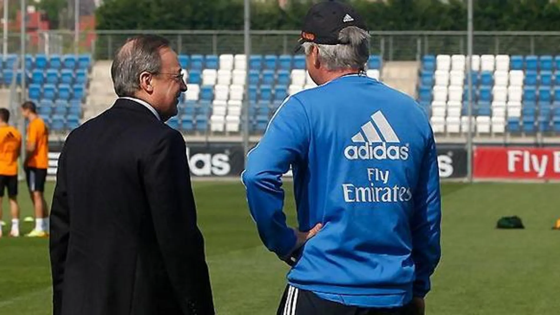 Florentino Pérez y Carlo Ancelotti en Valdebebas
