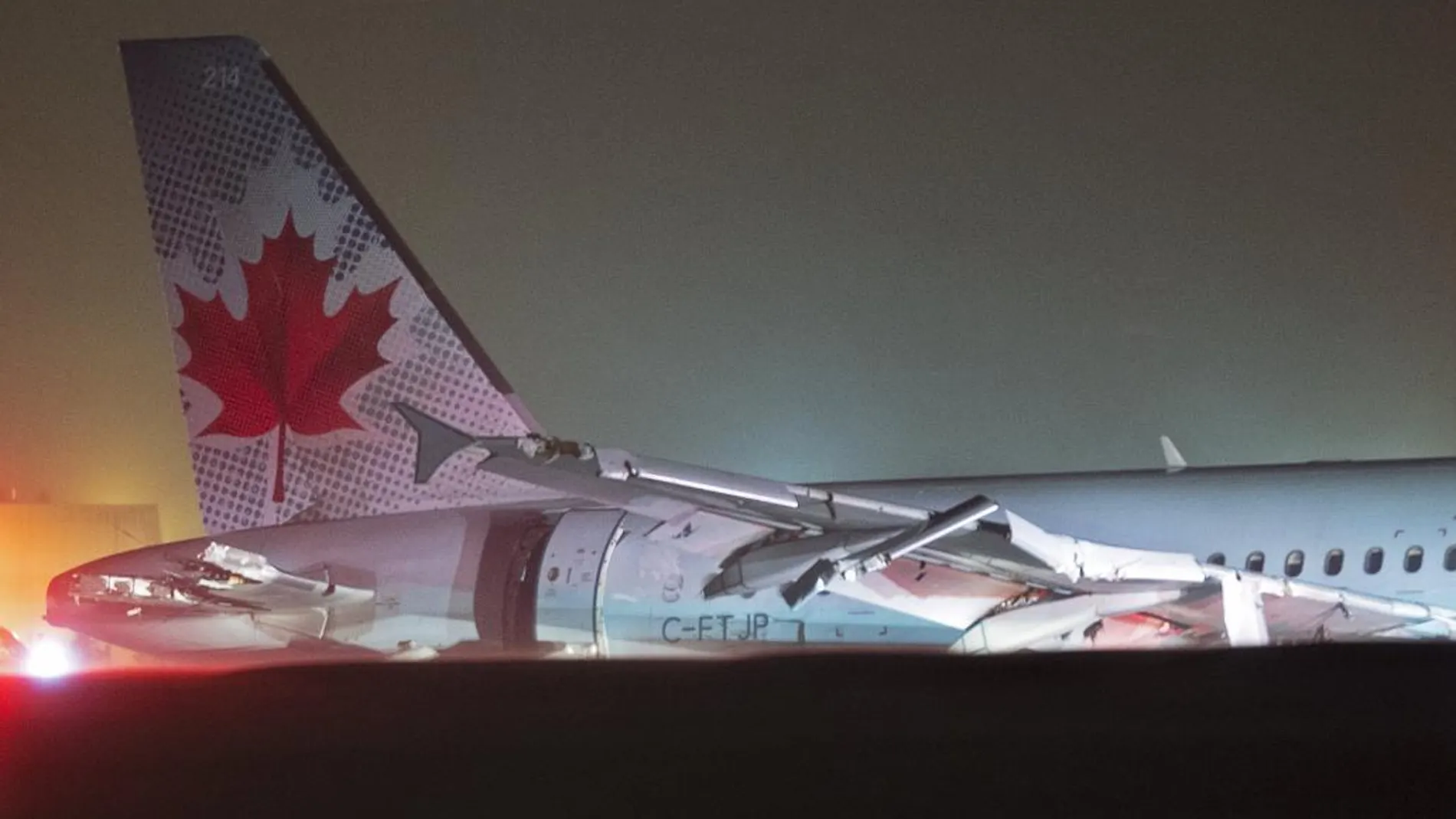 El avión de Air Canada sufrió numeroso daños