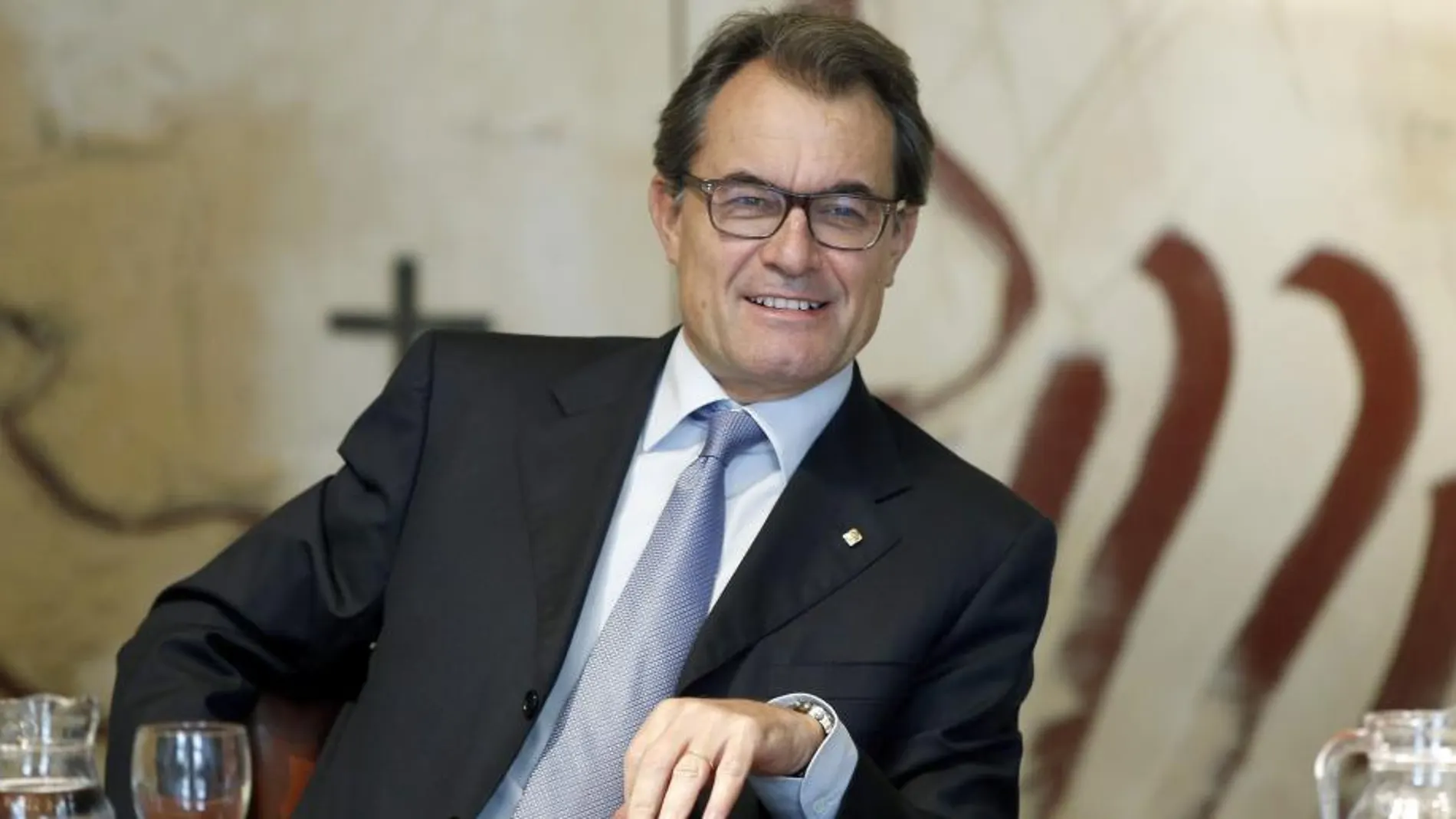 El presidente catalán, Artur Mas, durante la reunión semanal del Govern celebrada en el Palau de la Generalitat