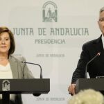 La consejera de igualdad, María José Sánchez Rubio y el portavoz del gobierno, Miguel Ángel Vázquez.