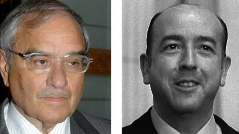 Fotografía de archivo del ex ministro de la Transición Rodolfo Martín Villa (i) y del ex ministro franquista José Utrera-Molina