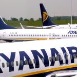 Imagen de archivo de un avión de la compañía irlandesa Ryanair en el aeropuerto de Dublín