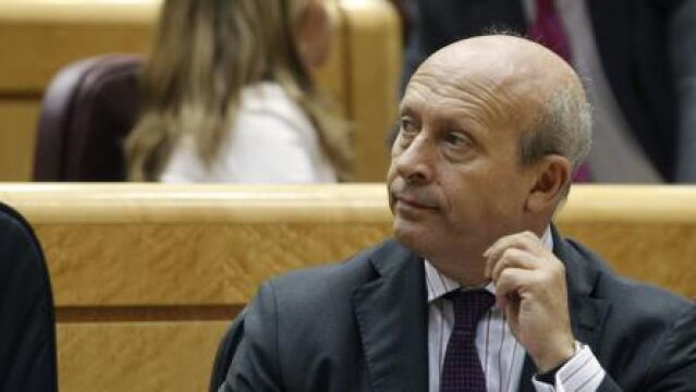 José Ignacio Wert, durante la sesión de control al Gobierno en el Senado