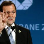 Mariano Rajoy, durante la rueda de prensa ofrecida hoy al término de la cumbre de los líderes del G20.