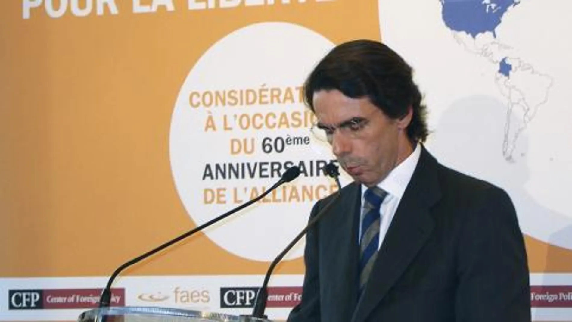 Aznar interviene en la presentación de la actualización del informe "OTAN: una alianza por la libertad"celebrado en París el 26/03/09
