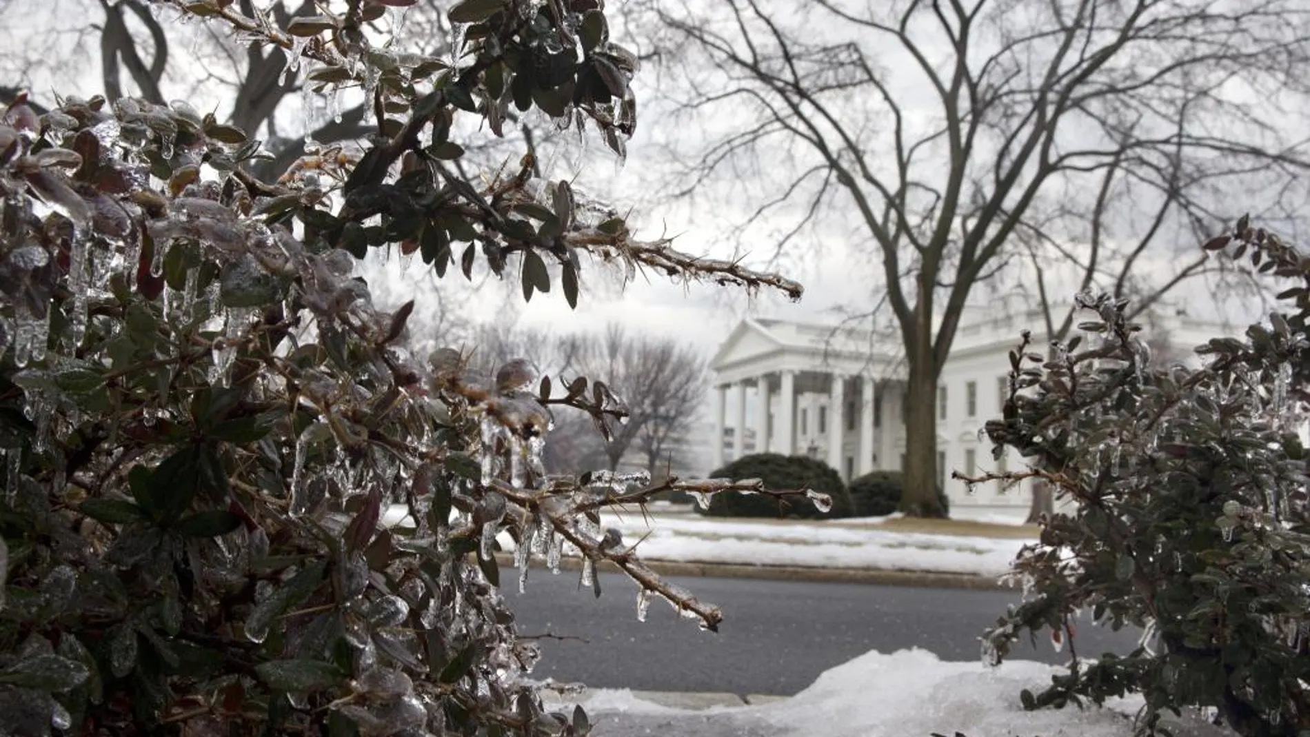 Imagen invernal de hoy de la Casa Blanca