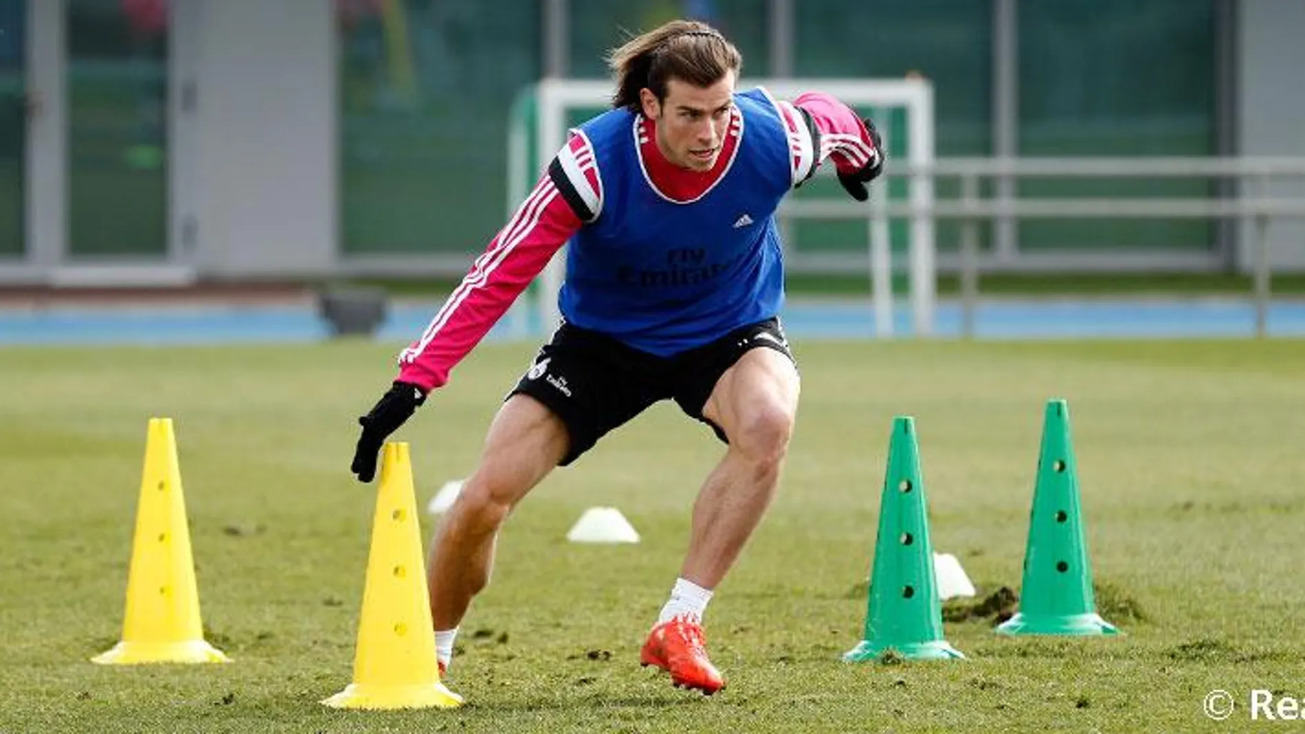 Gareth Bale, en el entrenamiento de este martes