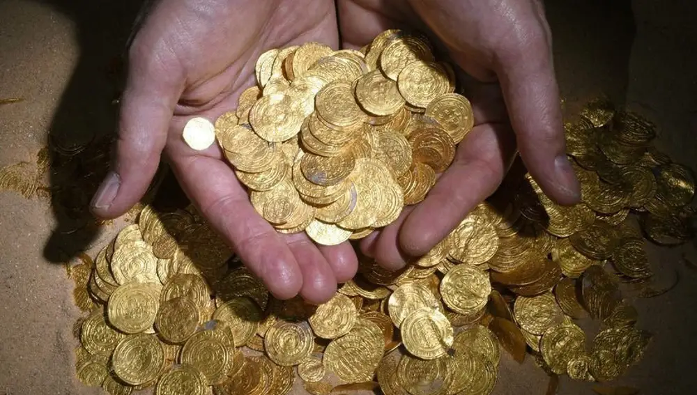 Las monedas de oro encontradas en Israel.