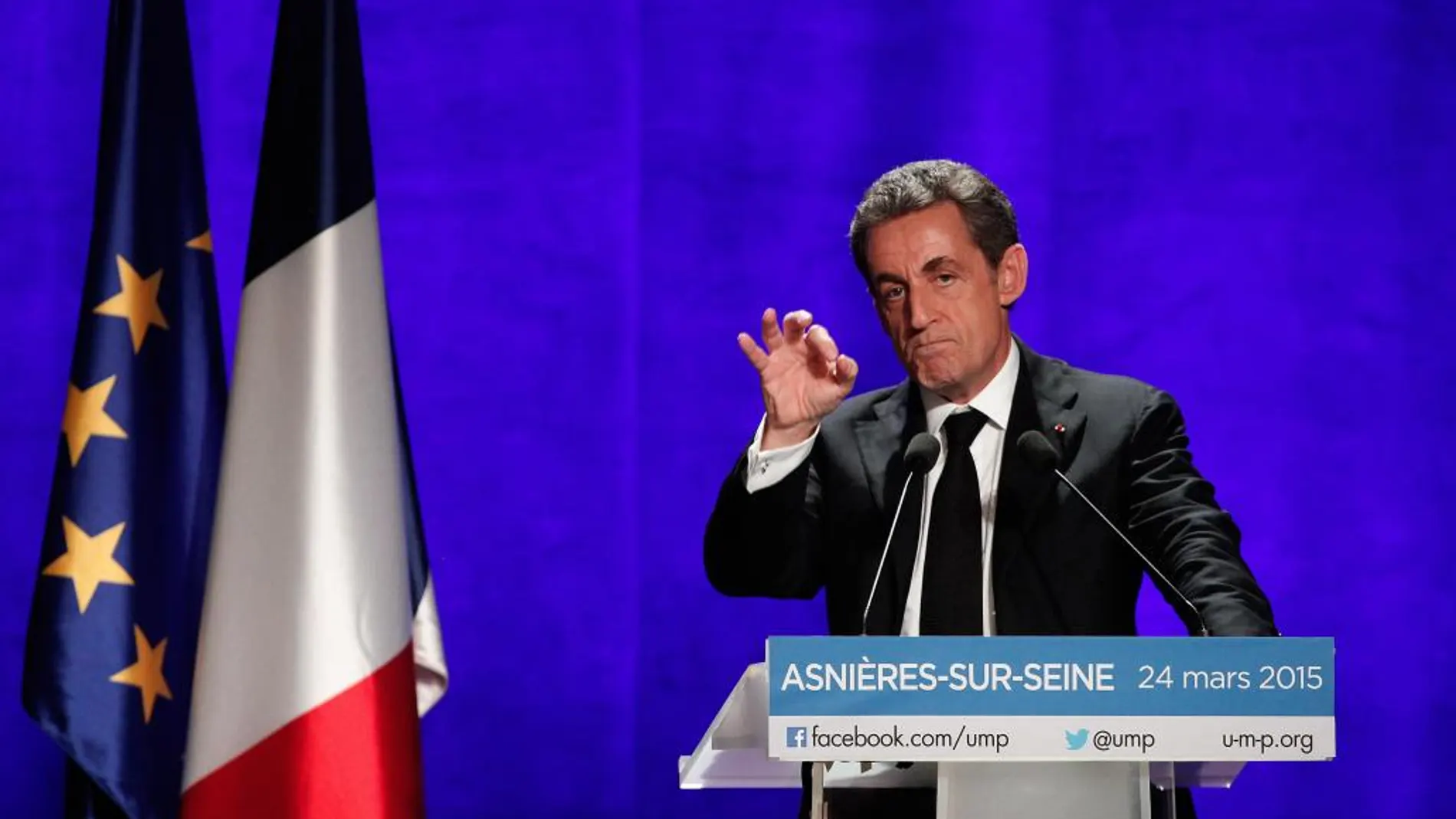El presidente de la conservadora Unión por un Movimiento Popular (UMP), Nicolas Sarkozy