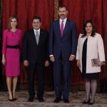 Los Reyes han recibido hoy en el Palacio de la Zarzuela al presidente de Honduras, Juan Orlando Hernández Alvarado