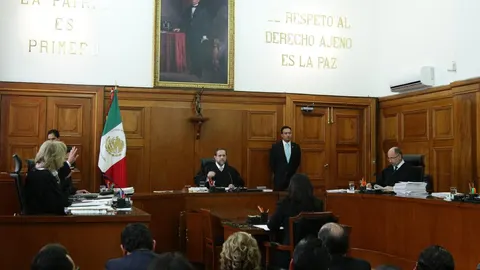 Vista de la sala 1 en la Suprema Corte de Justicia en Ciudad de México donde se ha emitido la anulación de la pena a la ciudadana francesa Florence Cassez