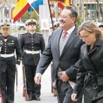 Chacón y su homólogo hondureño, ayer en Madrid