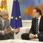 Mariano Rajoy, durante la reunión que mantuvo con el jefe de Gobierno de Andorra, Antonio Martí, el pasado septiembre en La Moncloa.