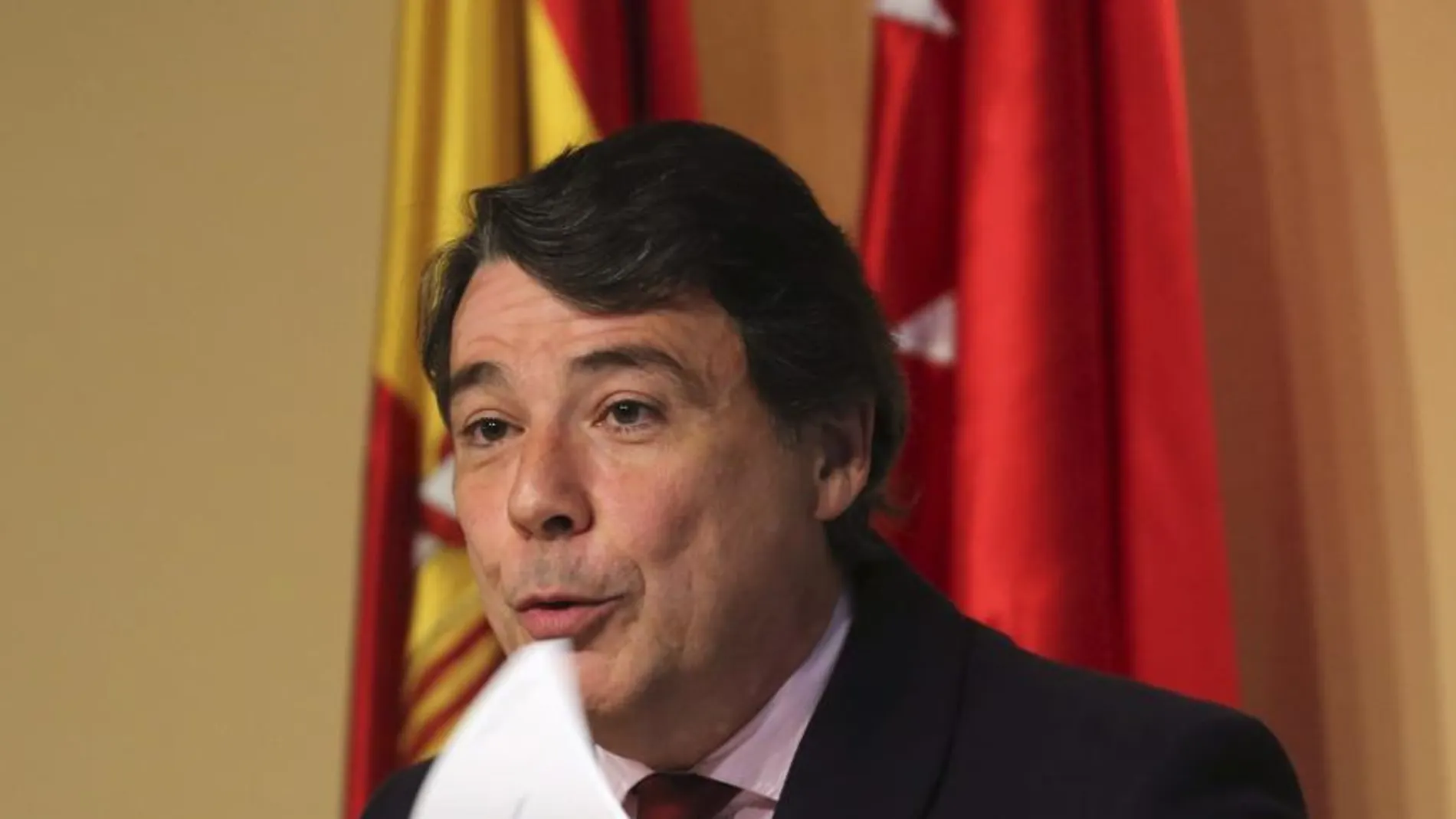 El presidente de la Comunidad de Madrid, Ignacio González, en la rueda de prensa