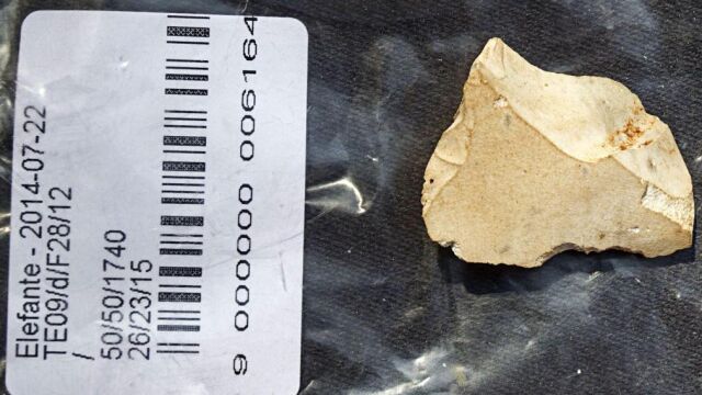 Lasca encontrada en la Sima del Elefante en la campaña de excavaciones de Atapuerca.
