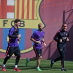 Imagen del entrenamiento azulgrana de este Jueves Santo