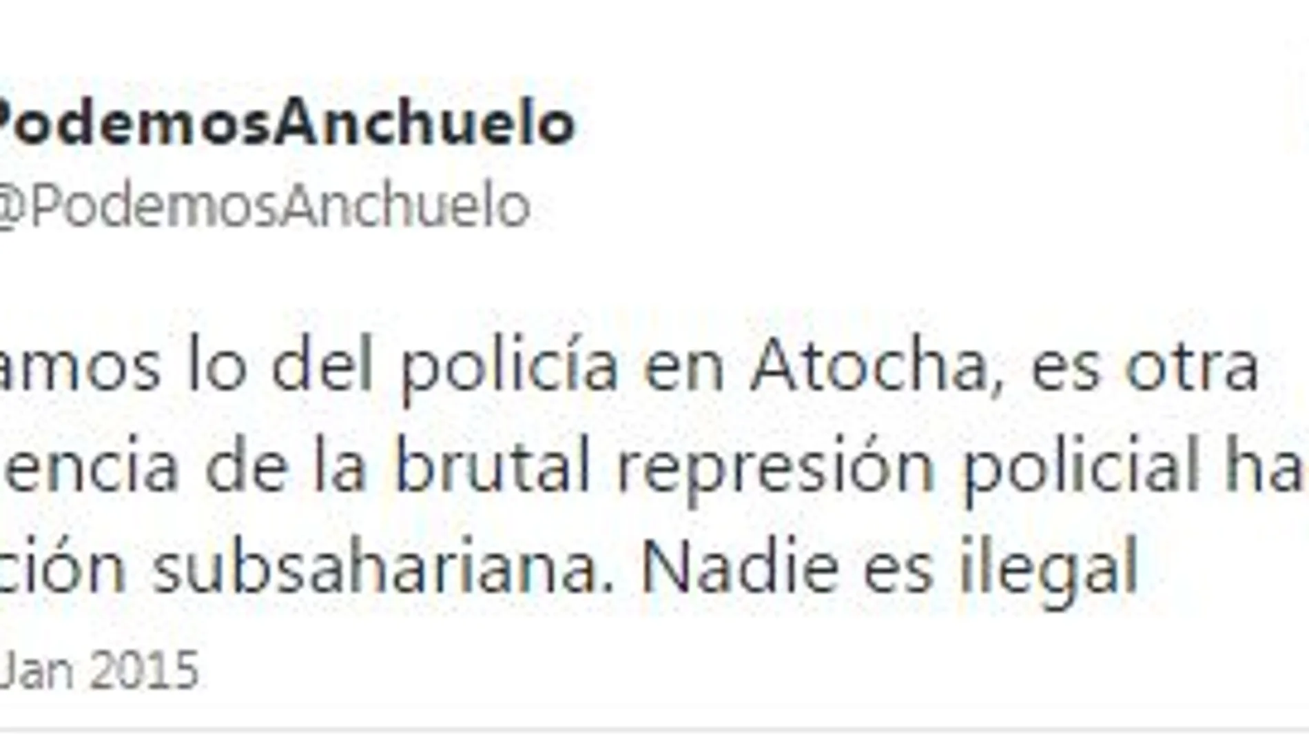 Podemos dice que el tuit que vincula la muerte de un policía con la represión no es suyo