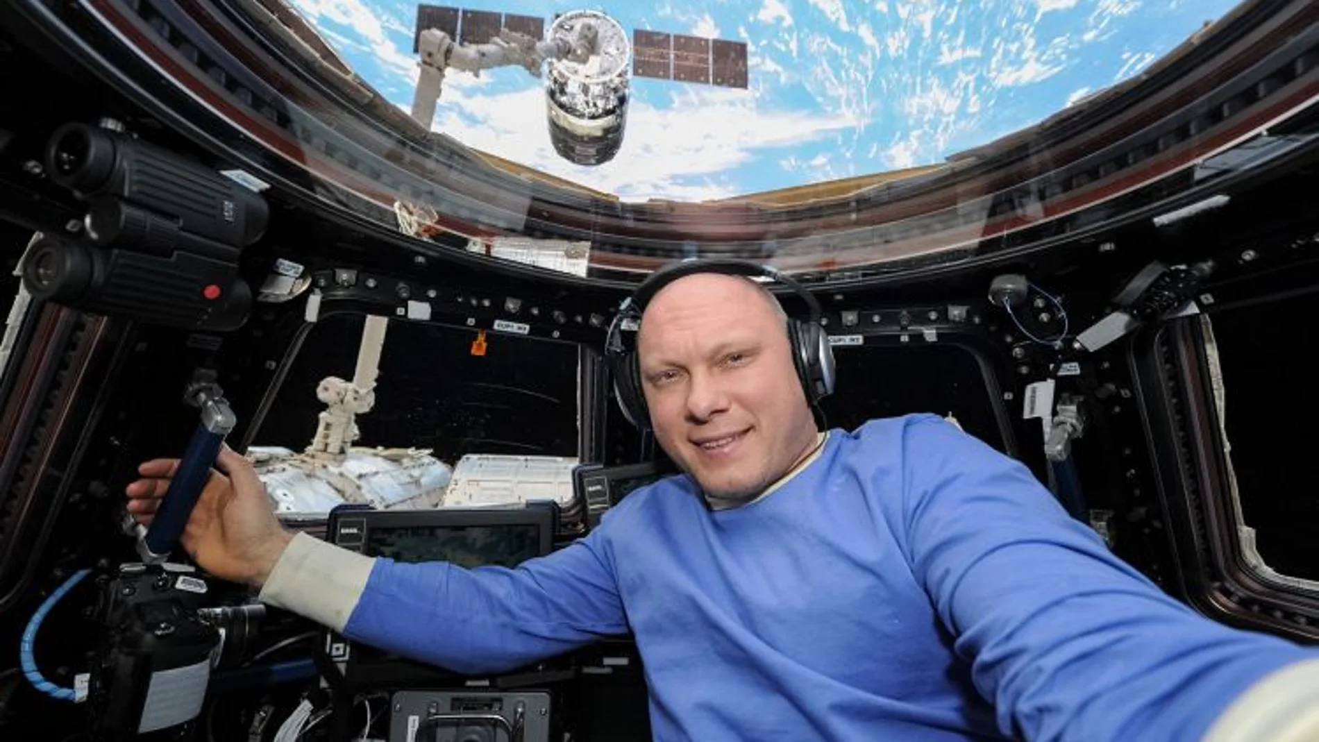 Oleg Artemyev durante su estancia en la Estación Espacial