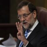 El presidente del Gobierno Mariano Rajoy hoy en el Congreso