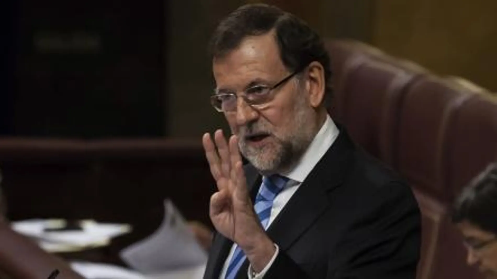 El presidente del Gobierno Mariano Rajoy hoy en el Congreso