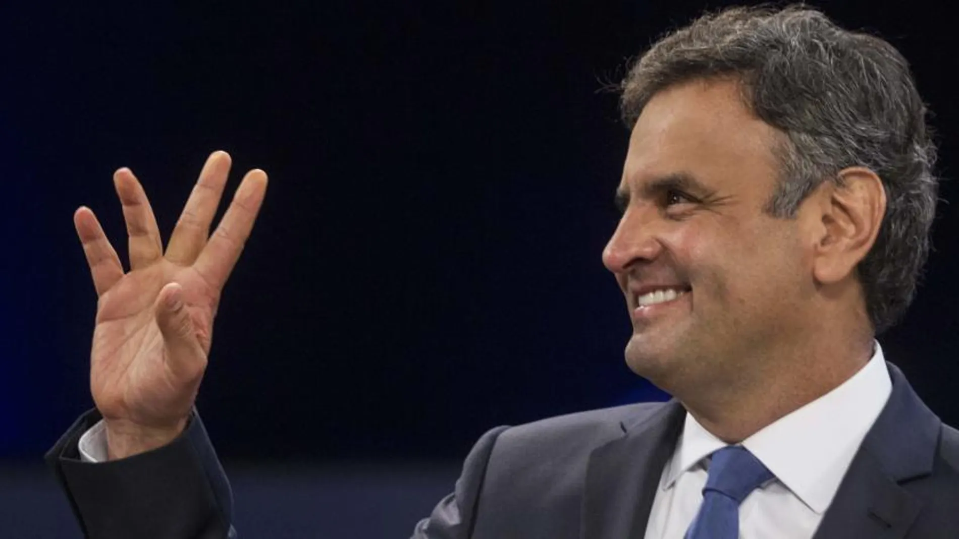 El candidato a la Presidencia de Brasil por el opositor del Partido de la Social Democracia Brasileña (PSDB), Aécio Neves.