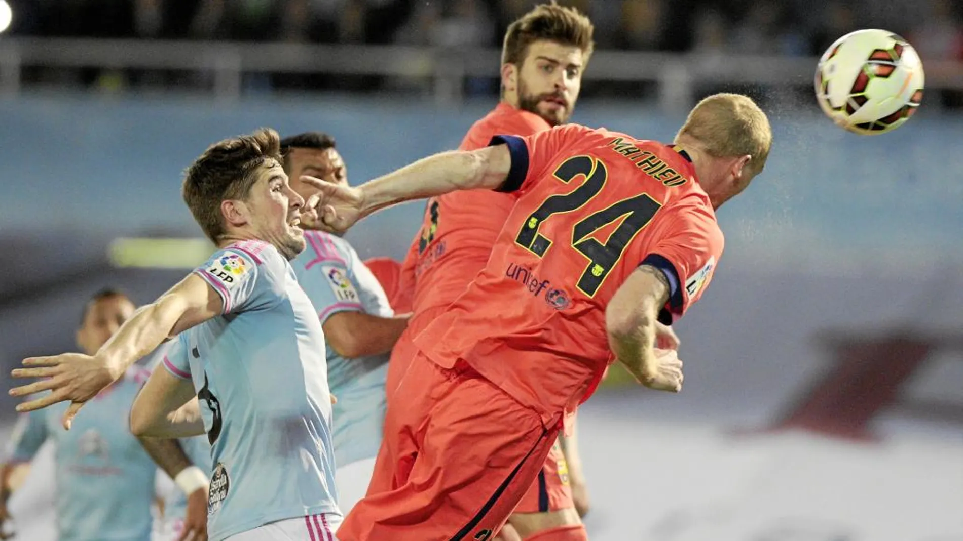 Mathieu superó la marca de Fontàs para marcar en Vigo el tanto del triunfo