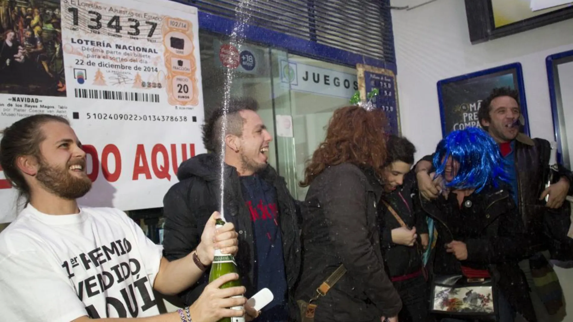 Celebración de un premio de lotería.