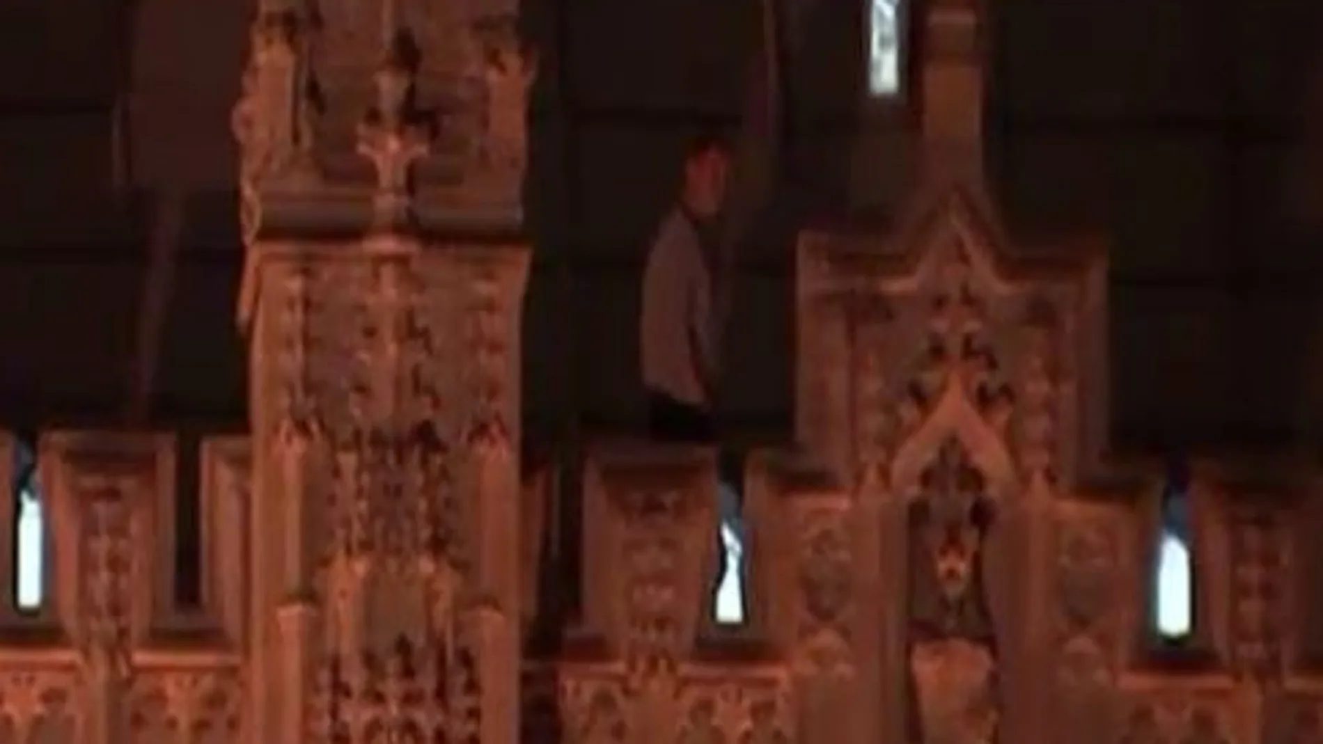Un inesperado okupa en el tejado del Parlamento británico