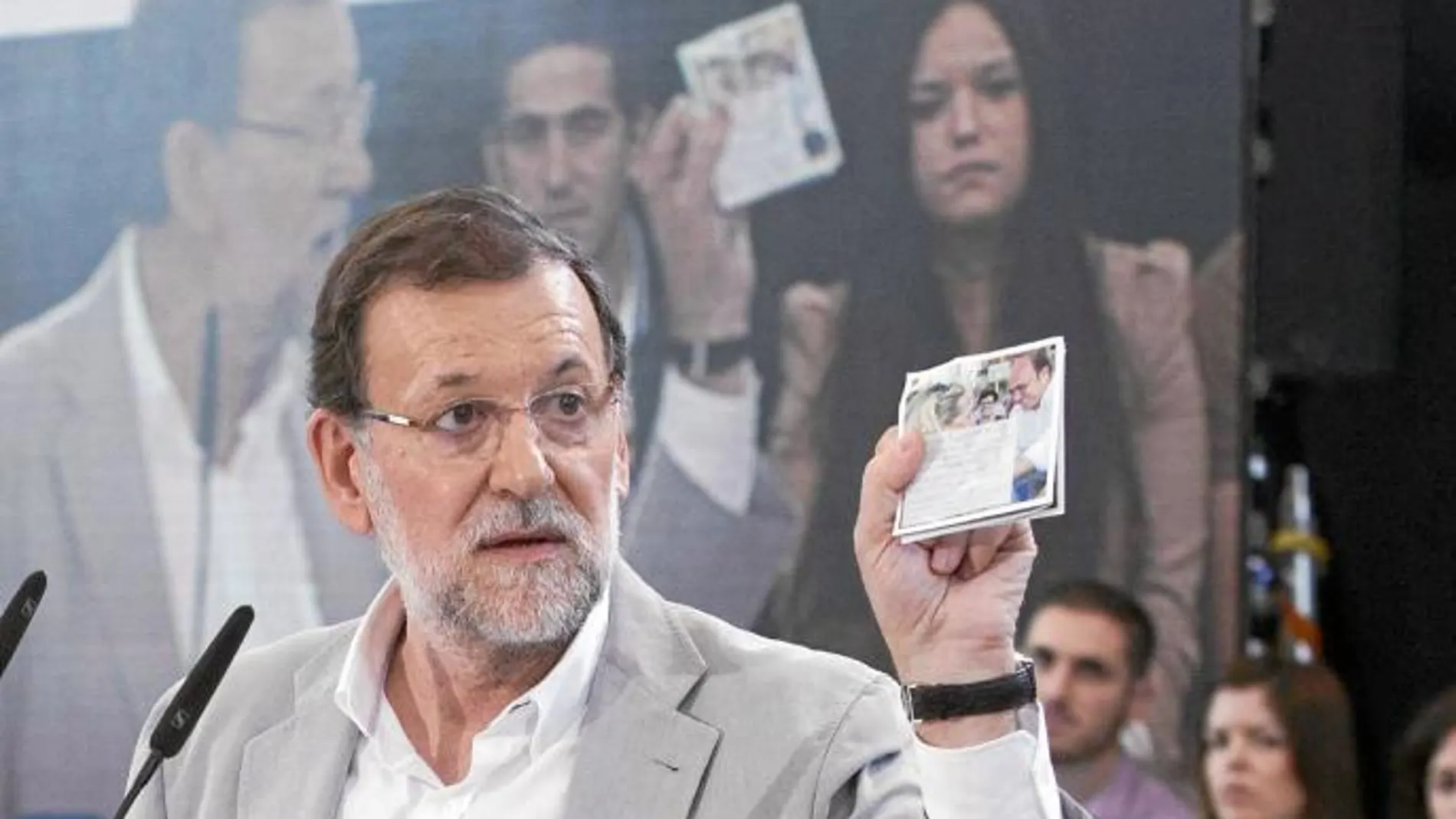 El presidente del Gobierno, Mariano Rajoy, ayer en Murcia