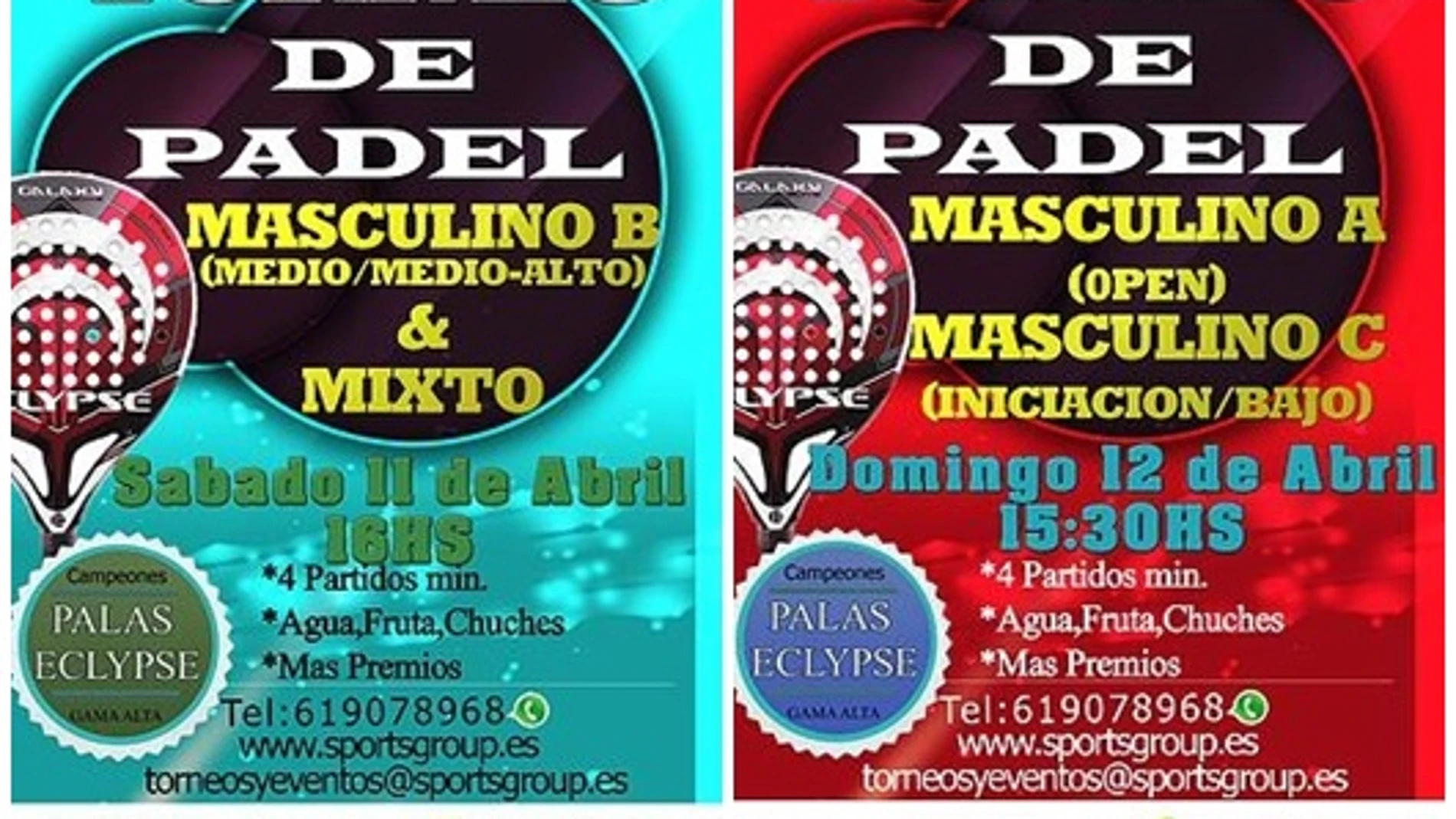 Cartel de los torneos