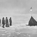 Amundsen y su expedición en el Polo Sur | Fotografía de archivo