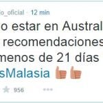 Mensaua de Fernando Alonso en su twitter
