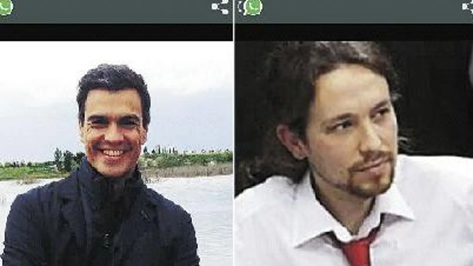 Los perfiles de Pedro Sánchez y Pablo Iglesias en el whatsapp