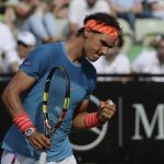 El tenista español Rafael Nadal, durante el partido de la segunda ronda del torneo de Stuttgart contra el chipriota Marcos Baghdatis