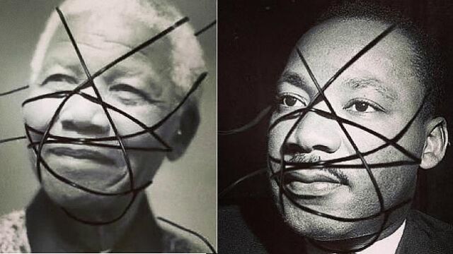Montajes con Nelson Mandela y Martin Luther King