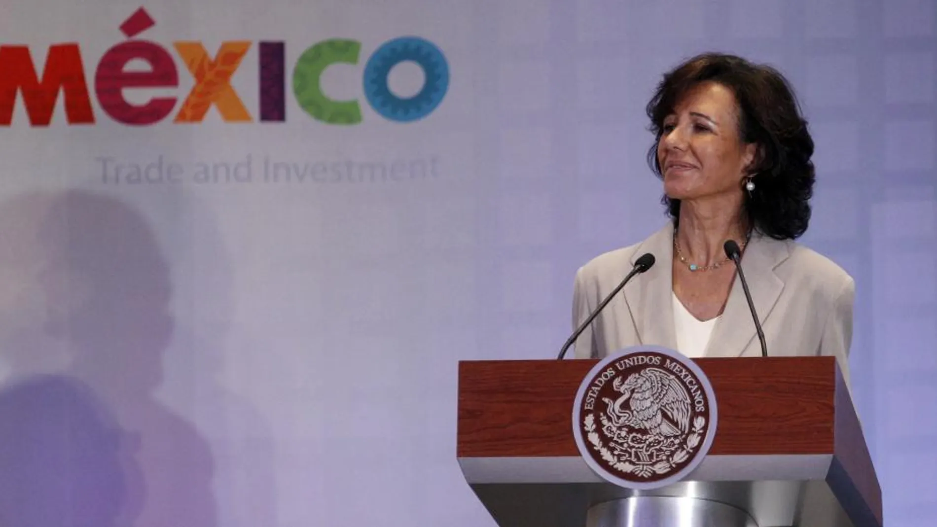 Imagen de ayer de la presidenta del Banco de Santander, Ana Patricia Botín en el acto de clausura del X Encuentro Empresarial Iberoamericano