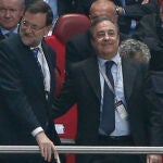 Mariano Rajoy, ha acompañado al Real Madrid y a Florentino Pérez en el palco