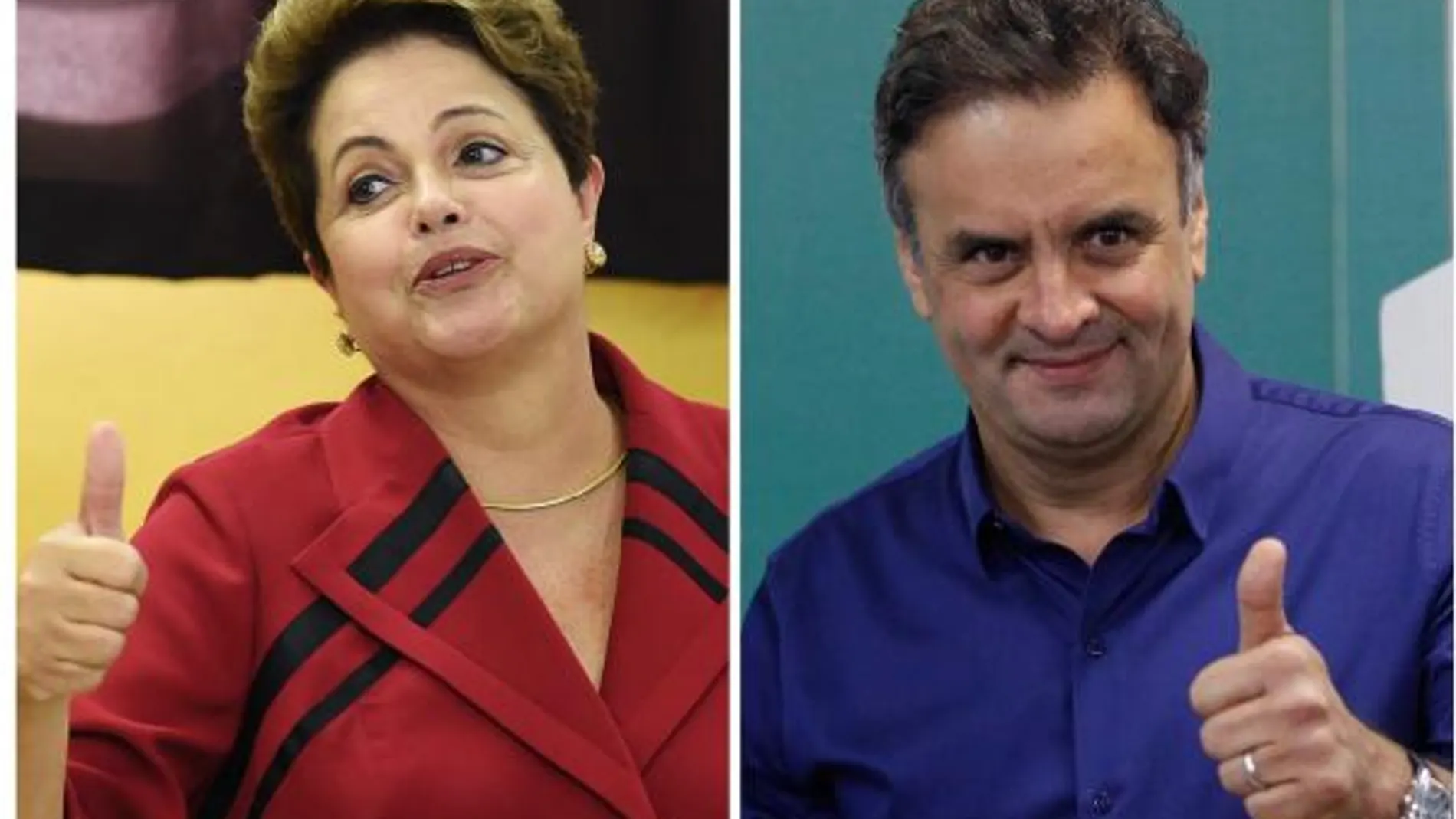 Dilma Rousseff, Aecio Neves y Marina Silva.