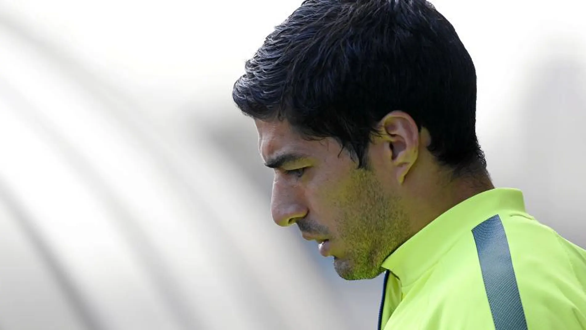 Suárez, en el último entrenamiento antes de medirse hoy al PSG