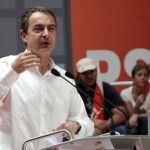 José Luis Rodríguez Zapatero, durante su intervención en un acto de precampaña de las elecciones europeas hoy en Albacete